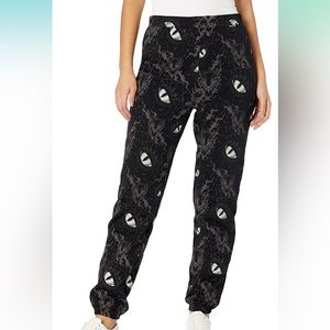 Disney Villains x Heidi Klum Maleficent Eyes Black Sweatpants Glow in The Dark